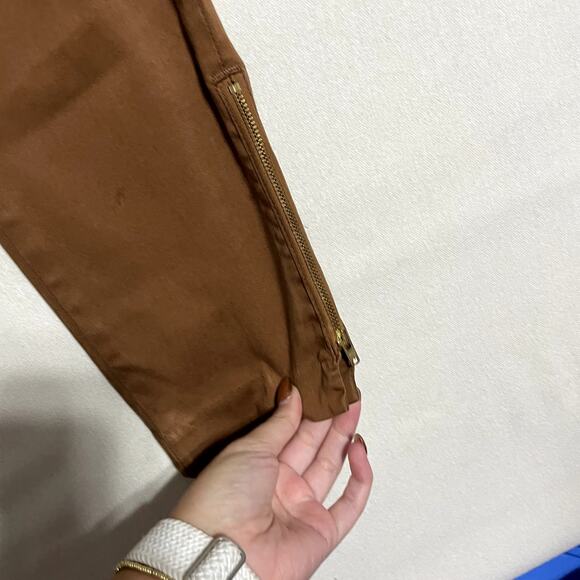 Level 99 Petite The Crop Chino Pants Brown Ankle Zip Trousers - Size 27P - Picture 4 of 9